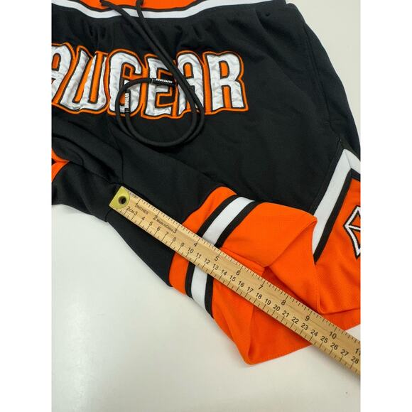 RawGear Mens Shorts Size Medium Black Orange Front Embroidered Drawstring - Picture 10 of 11